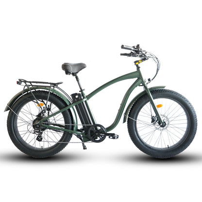 750W, 52V 21AH, Fat Tire Step Over 26x4-Beach Cruiser Electric Bike