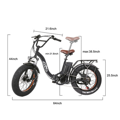 Folding OX-20x4 Fat Tire- 500W Motor-48V 12AH Battery