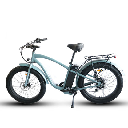 750W, 52V 21AH, Fat Tire Step Over 26x4-Beach Cruiser Electric Bike