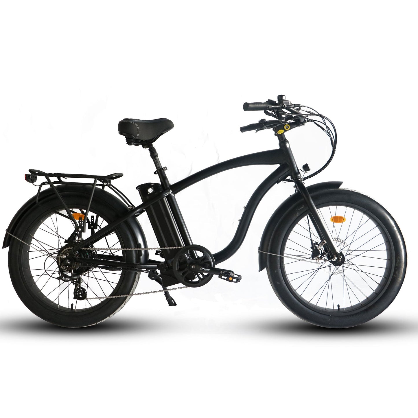 750W, 52v 17AH Battery, Beach Cruiser, Fat Tire 24X3, 7-Speed Electric Bike