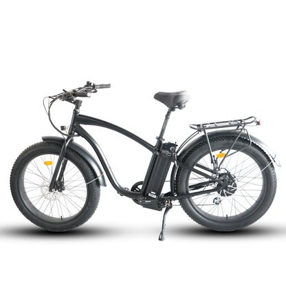 750W, 52V 21AH, Fat Tire Step Over 26x4-Beach Cruiser Electric Bike