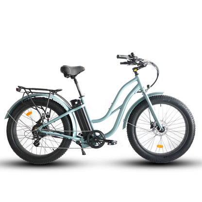 Fat Tire Step Thru 26x4 - 52v Beach Cruiser Electric Bike