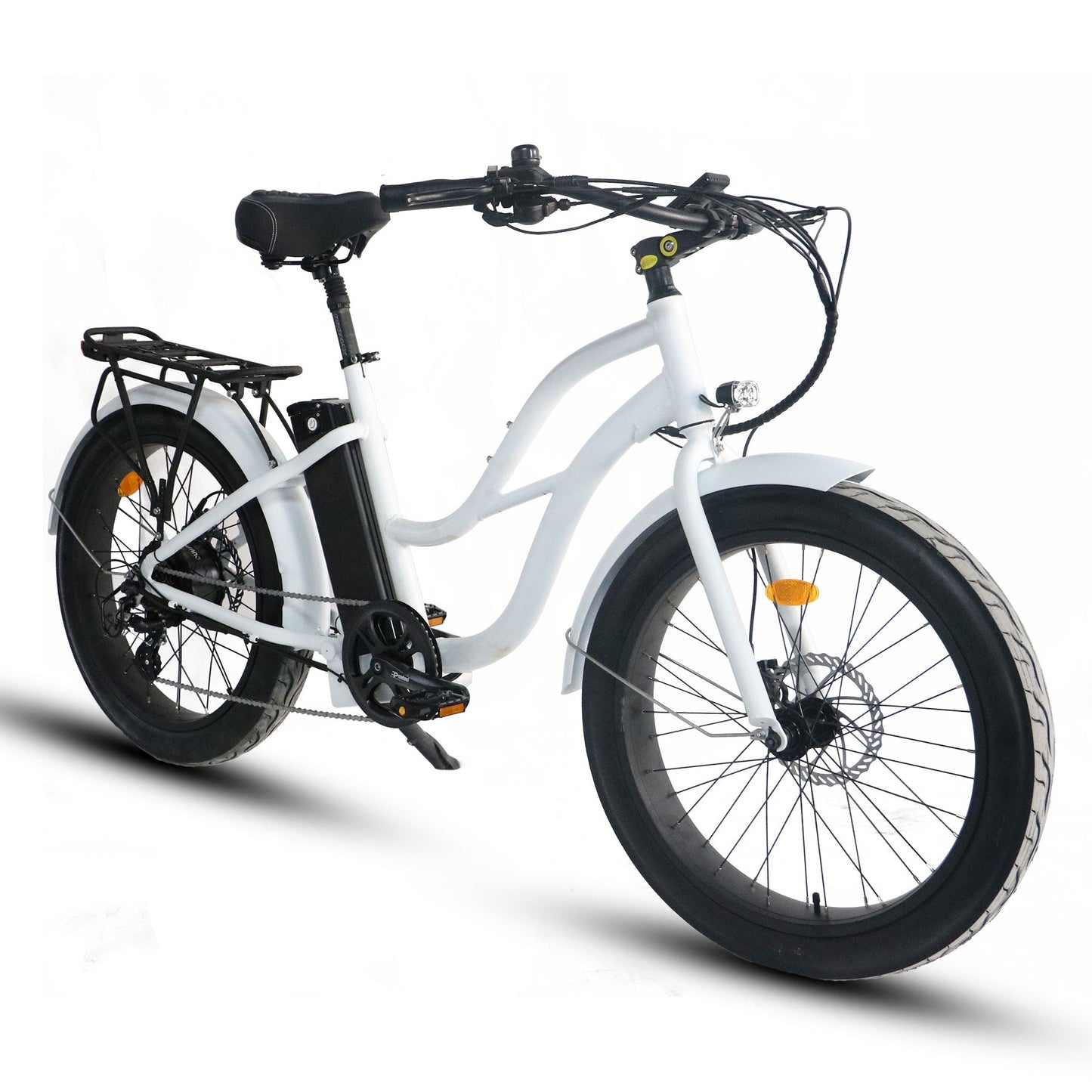 750w, 52v 17AH Battery, Beach Cruiser, Fat Tire 24x3, 7-Speed Step Thru Electric Bike