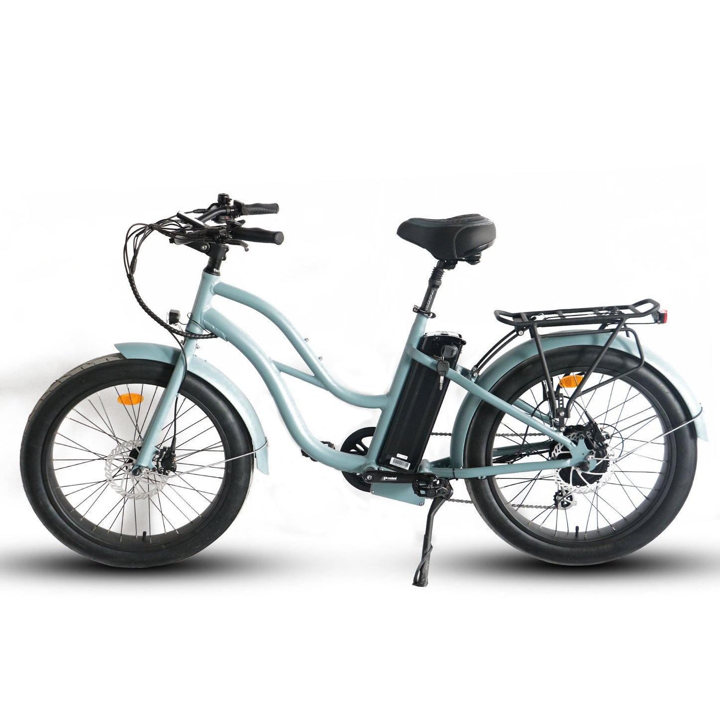 750w, 52v 17AH Battery, Beach Cruiser, Fat Tire 24x3, 7-Speed Step Thru Electric Bike