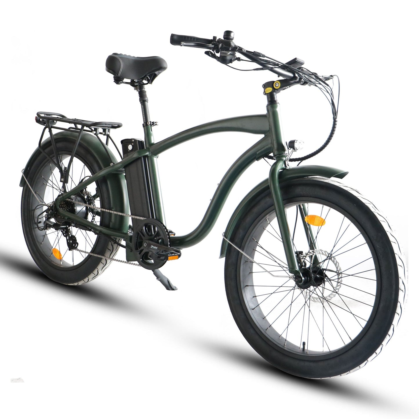 750W, 52v 17AH Battery, Beach Cruiser, Fat Tire 24X3, 7-Speed Electric Bike