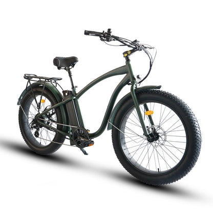 750W, 52V 21AH, Fat Tire Step Over 26x4-Beach Cruiser Electric Bike