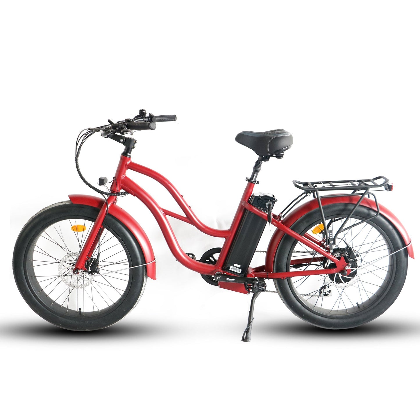 750w, 52v 17AH Battery, Beach Cruiser, Fat Tire 24x3, 7-Speed Step Thru Electric Bike