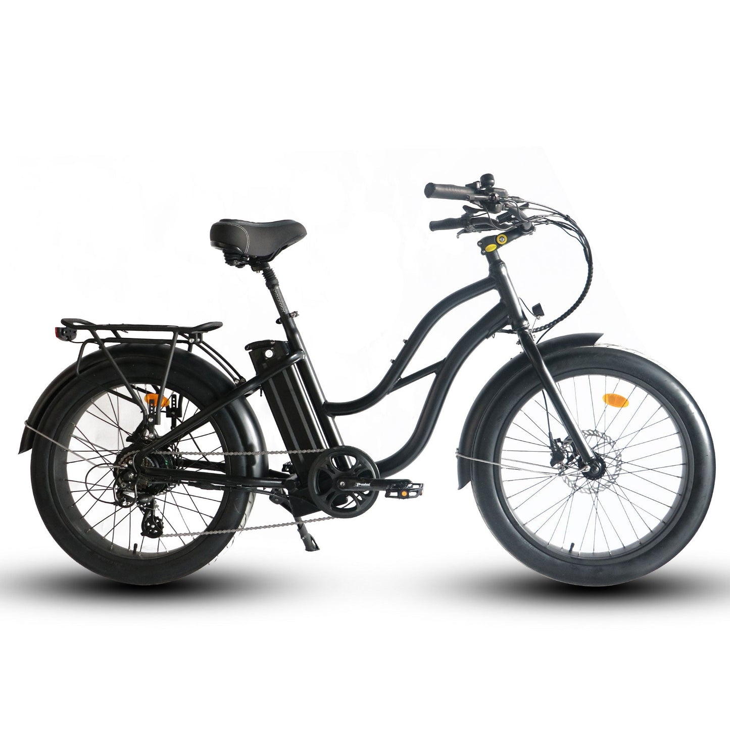 750w, 52v 17AH Battery, Beach Cruiser, Fat Tire 24x3, 7-Speed Step Thru Electric Bike