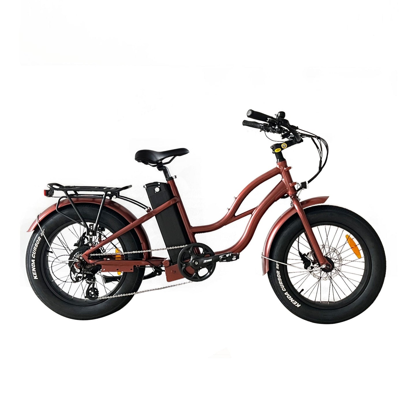 750w, 52v 17AH Battery, Beach Cruiser, Fat Tire 24x3, 7-Speed Step Thru Electric Bike