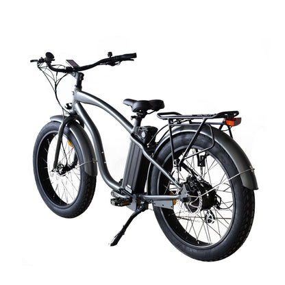 750W, 52v 17AH Battery, Beach Cruiser, Fat Tire 24X3, 7-Speed Electric Bike