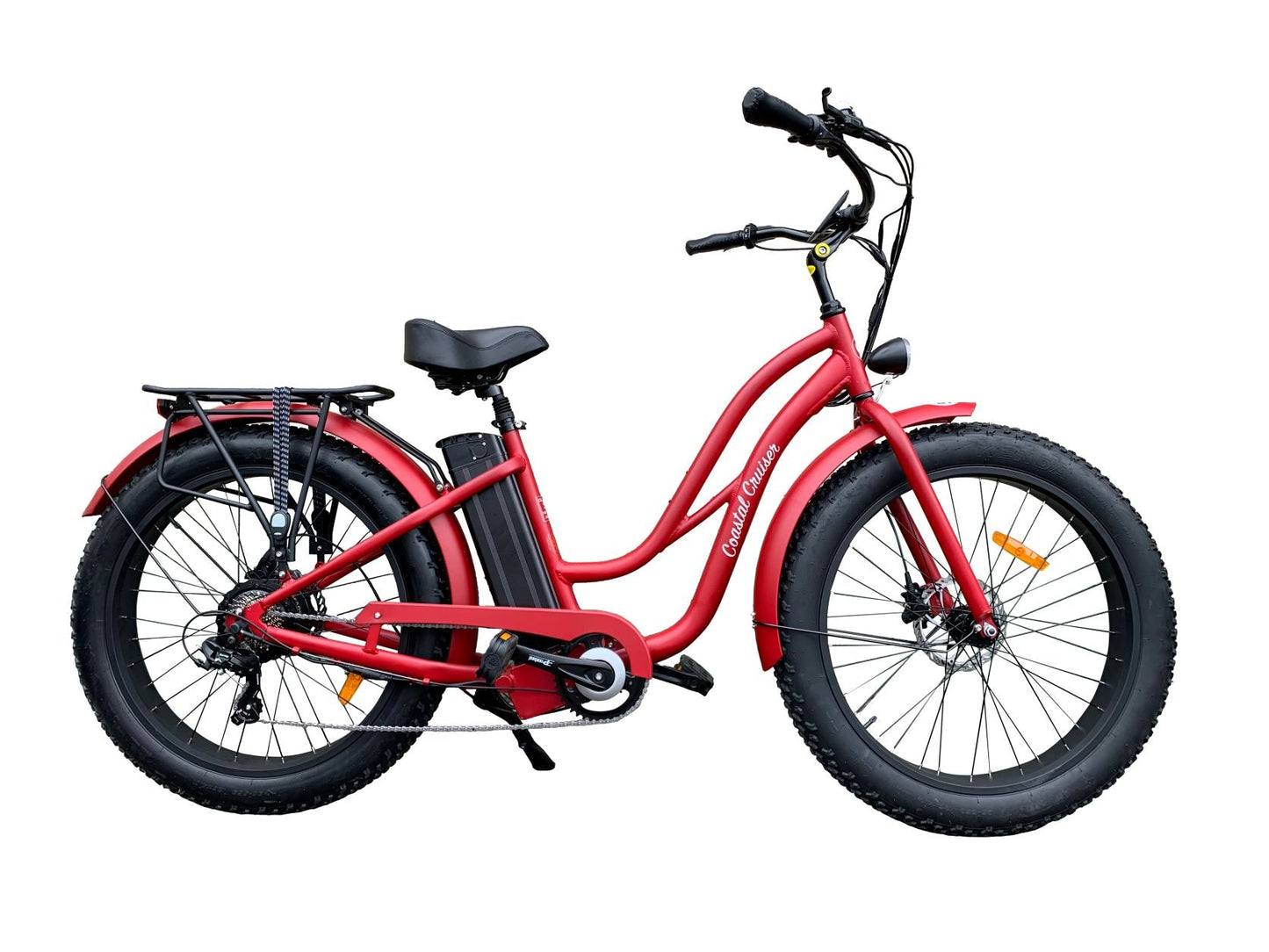 750w, 52v 20AH Battery, Beach Cruiser, Fat Tire 26x4, 7-Speed Step Thru Electric Bike