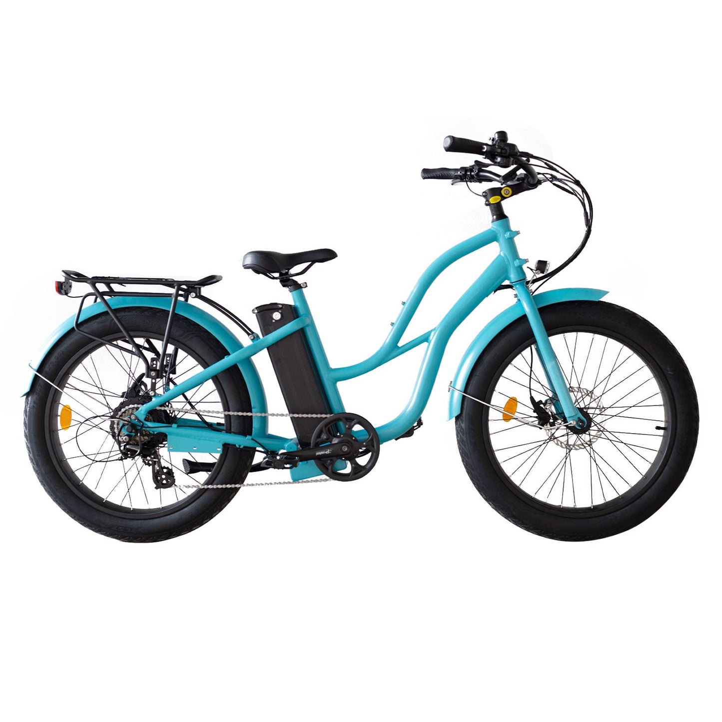 750w, 52v 17AH Battery, Beach Cruiser, Fat Tire 24x3, 7-Speed Step Thru Electric Bike