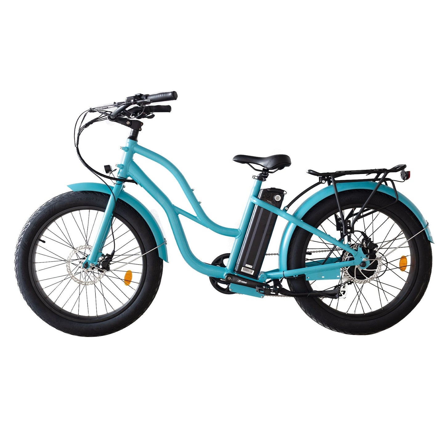 750w, 52v 17AH Battery, Beach Cruiser, Fat Tire 24x3, 7-Speed Step Thru Electric Bike