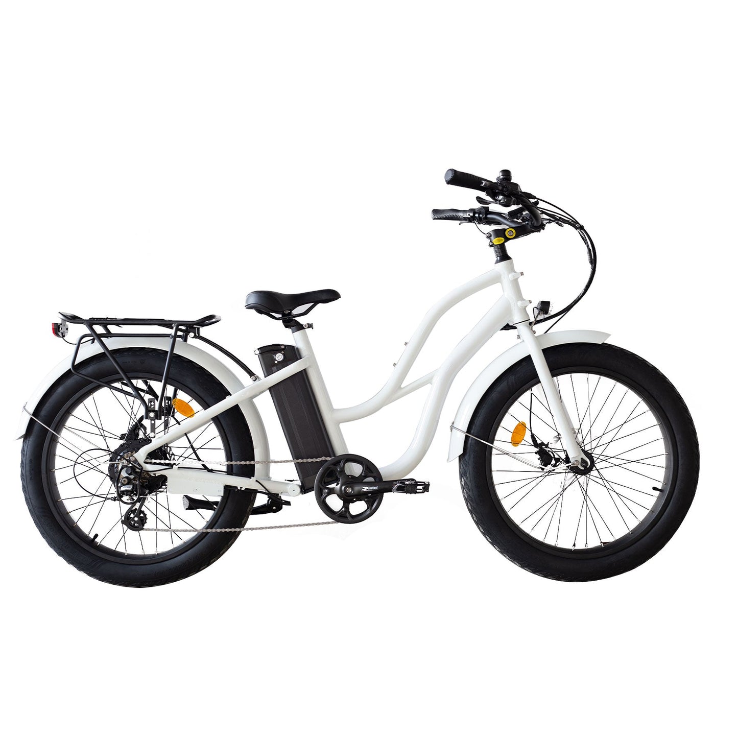 750w, 52v 17AH Battery, Beach Cruiser, Fat Tire 24x3, 7-Speed Step Thru Electric Bike