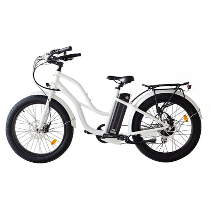 750w, 52v 17AH Battery, Beach Cruiser, Fat Tire 24x3, 7-Speed Step Thru Electric Bike