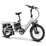Lectric XPedition2 Stratus White Dual-Battery eBike rear view at EBike Oasis