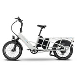 Lectric XPedition2 Stratus White Lectric XPedition2 Stratus White Dual-Battery eBike rear view at EBike Oasis
