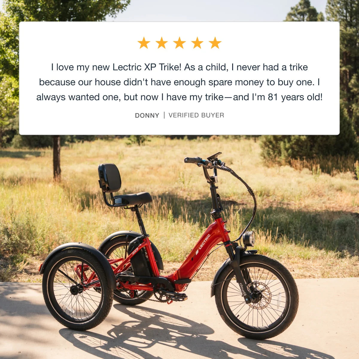 Lectric XP Trike2 750 Phoenix Red eTrike